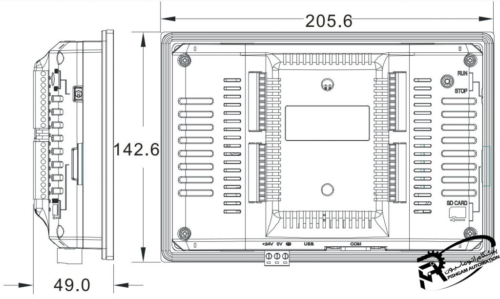 HMI پی ال سی دار دلتا مدل TP70P-22XA1R