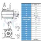 ابعاد سروو موتور400 وات A3 دلتا ترمزدار 3000 دور