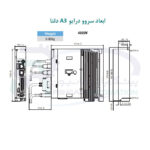 ابعاد سروو درایو A3 دلتا 400 وات ASD-A3-0421-M