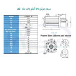 سروو موتور 15 کیلو وات A2 دلتا بدون ترمز 1500 دور ECMA-L1221FR3 - تصویر 3